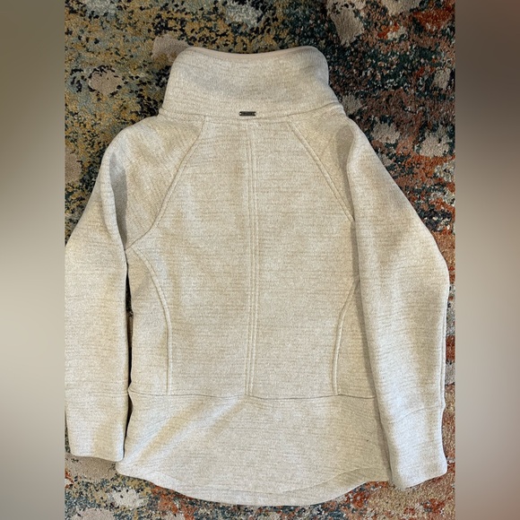 prAna Tri Thermal Threads Women's Tunic Cream Cowl Neck Sweater - Picture 4 of 13